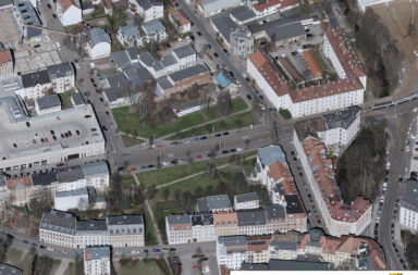 Schrägluftbild Kuhturmstraße Leipzig Altlindenau. Quelle Stadt Leipzig: Amt für Geoinformation und Bodenordnung